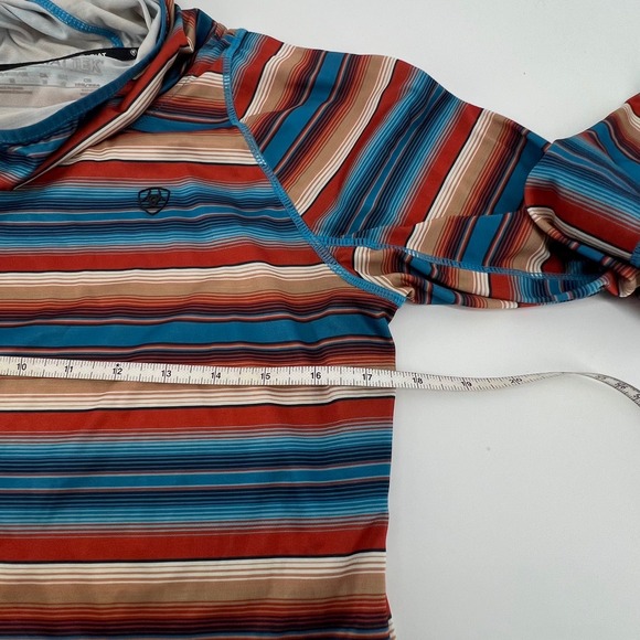 Ariattek Women's M Striped Mock Neck Long Sleeve Athletic Performance Hooded Top - Picture 8 of 10